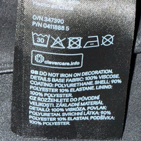 H&M Black Pencil Skirt Mid-Rise Knee Length Skirt Back Zip Buttons Womens Size 2 - Picture 8 of 10